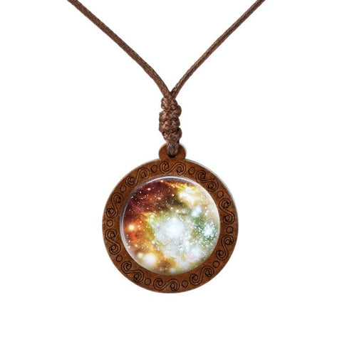 Galaxy  Wood Necklace