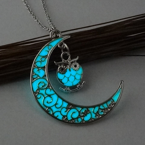 Glow in the Dark Stone Owl Necklace
