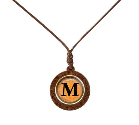 Yellow Letter Wood Necklace