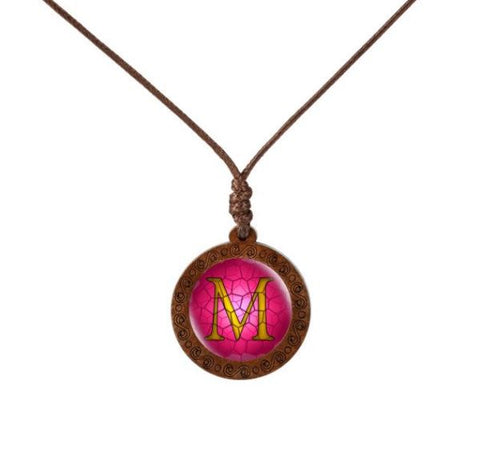 Letter Wood Necklace