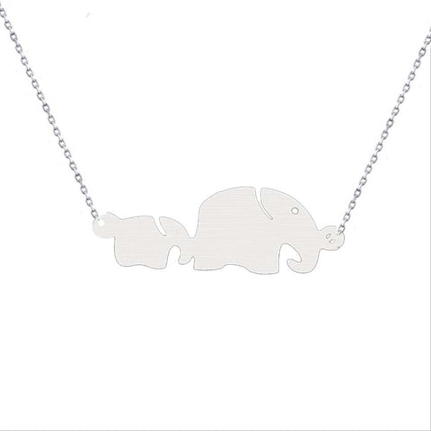 Mom Baby Elephant Necklace