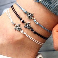 Turtle Shaped Charm String Anklet