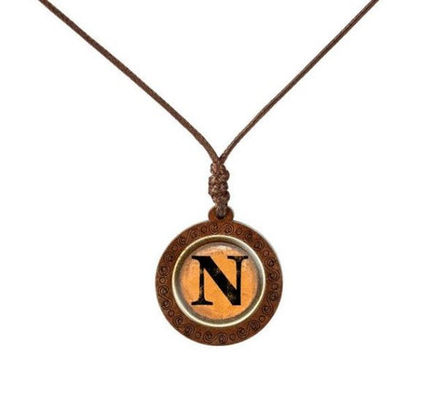 Yellow Letter Wood Necklace