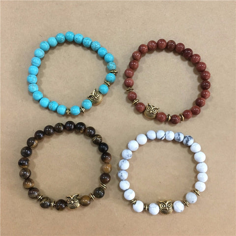 Cute Owl Bracelet Tiger Eye