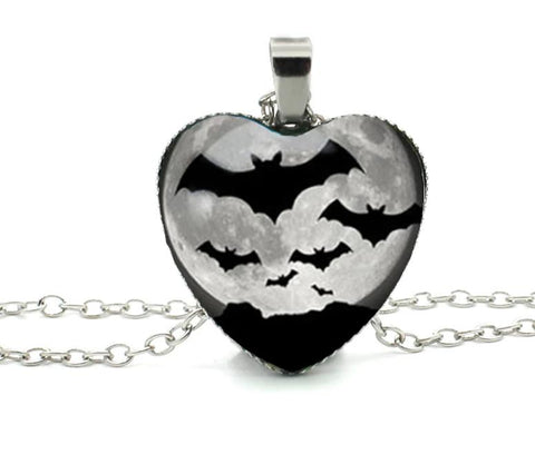 Flying Bats Cameo Necklace