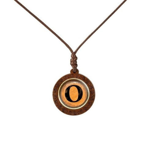 Yellow Letter Wood Necklace