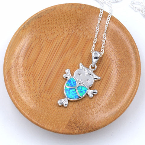 Opal Owl Necklace