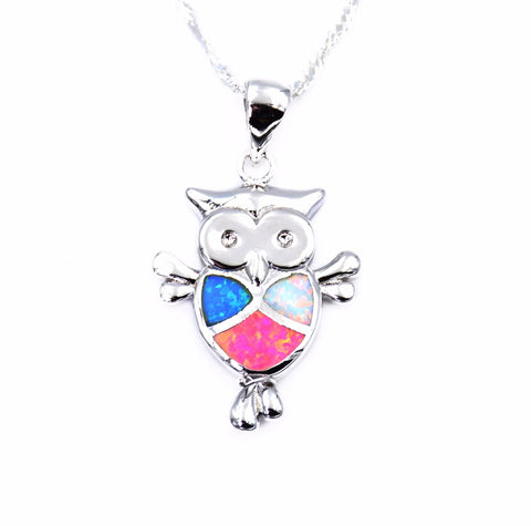 Opal Owl Necklace