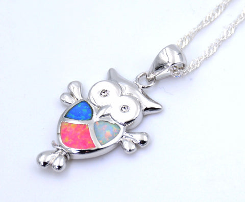 Opal Owl Necklace