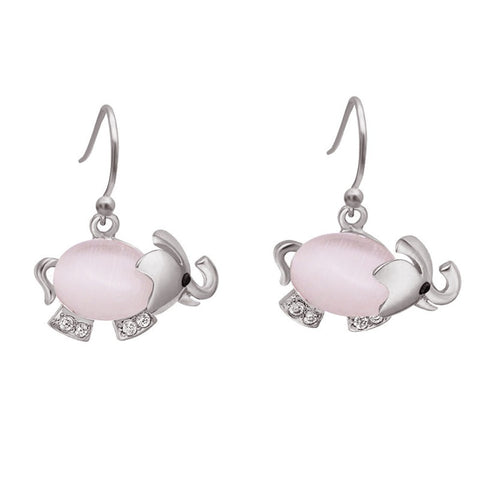 Opal Elephant Earrings  (2 Color Styles)