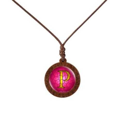 Letter Wood Necklace