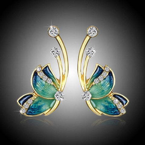 Crystal Butterfly Earrings