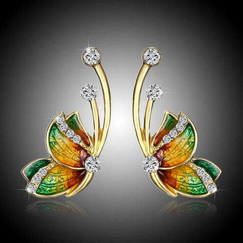 Crystal Butterfly Earrings