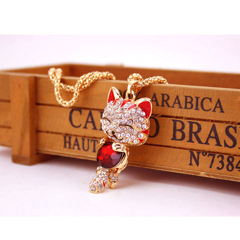 Crystal Cat Necklace