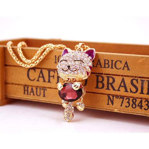 Crystal Cat Necklace