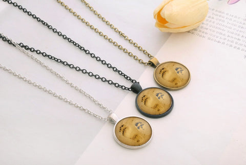 Paw & Footprint in the Sand Necklace