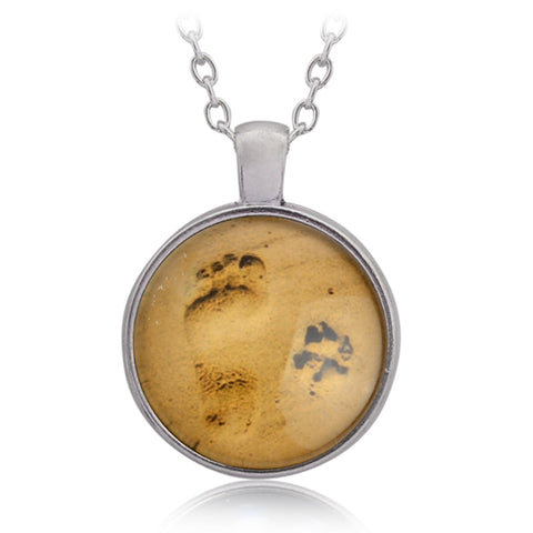 Paw & Footprint in the Sand Necklace