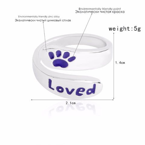 Purple Love Paw Ring