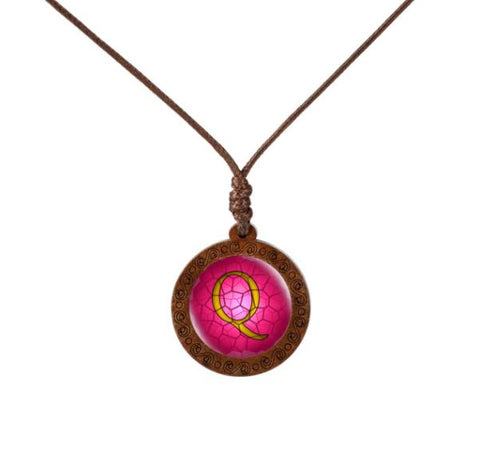 Letter Wood Necklace