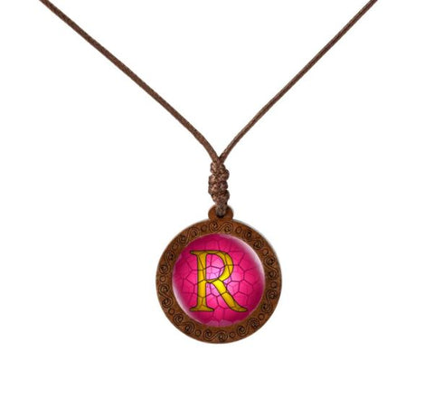 Letter Wood Necklace