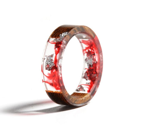 Metallic Flakes and Resin Wood Ring