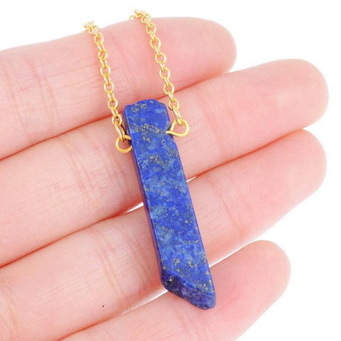 Long Deep Blue Stone Necklace