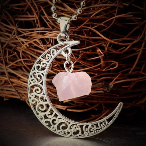 Silver Moon Crystal Necklace