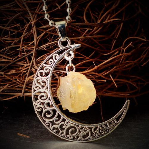 Silver Moon Crystal Necklace