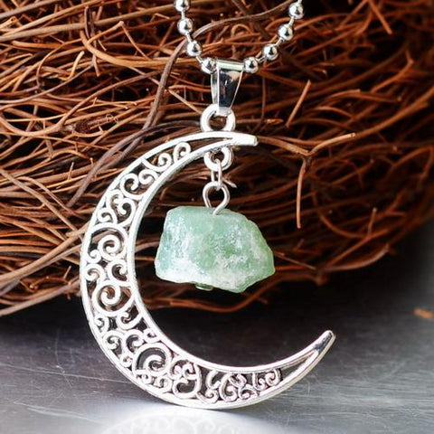 Silver Moon Crystal Necklace