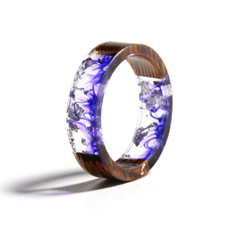 Metallic Flakes and Resin Wood Ring