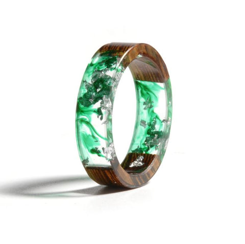 Metallic Flakes and Resin Wood Ring