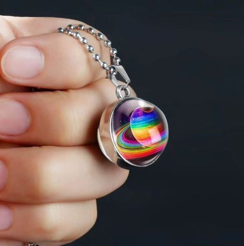Saturn Double Glass Necklace