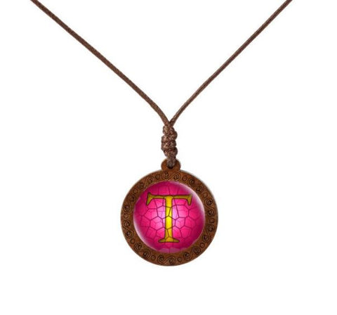 Letter Wood Necklace