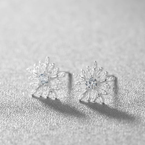 Snowflake Silver Earrings