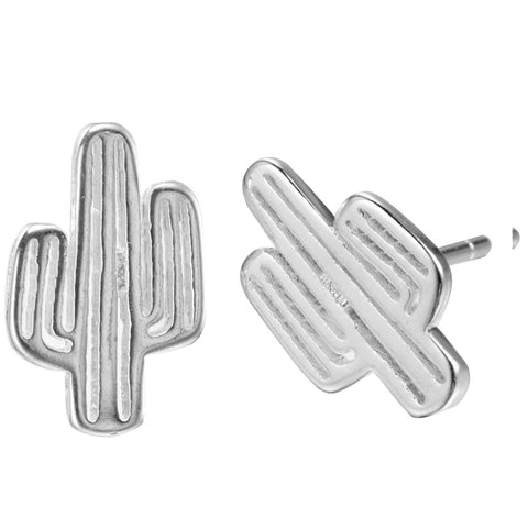 925 Sterling Silver Cactus Earrings