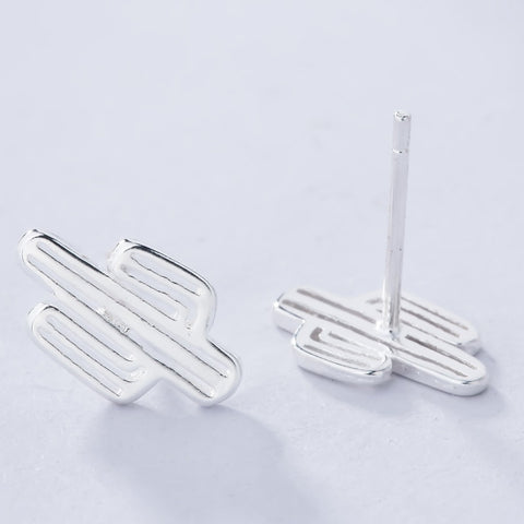 925 Sterling Silver Cactus Earrings