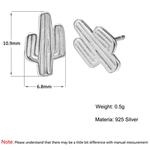 925 Sterling Silver Cactus Earrings