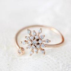 Snowflake Crystal Rhinestone Ring