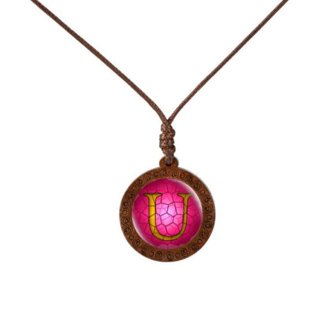Letter Wood Necklace