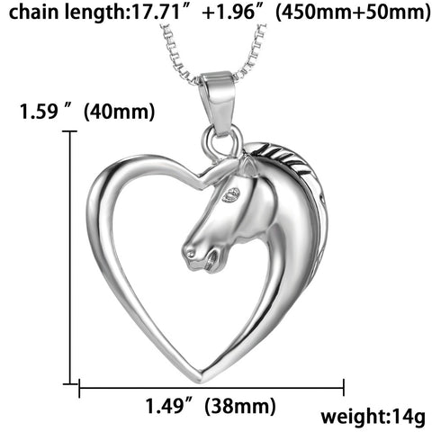 Horse Heart Necklace