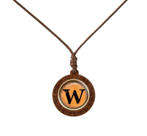 Yellow Letter Wood Necklace