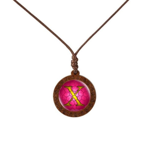 Letter Wood Necklace