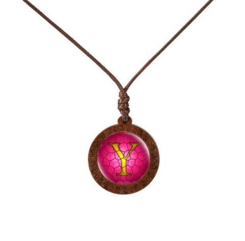 Letter Wood Necklace