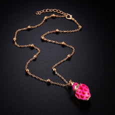 Bright Pink Shell Necklace