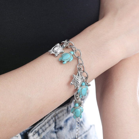 Bracelet - Turquoise Sea Turtle Bracelet Tibetan Style