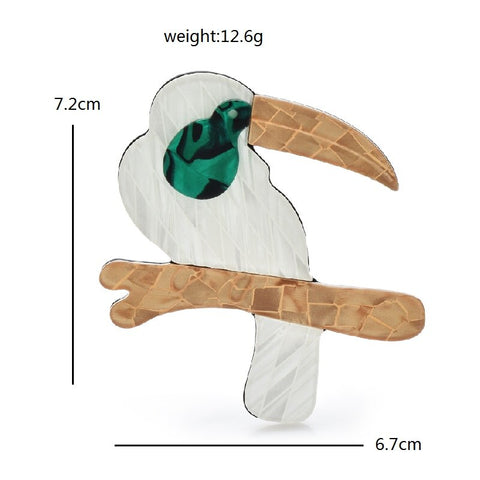 Toucan wood Brooch