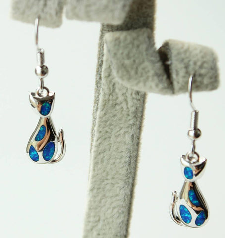 Earrings - Fire Opal Cat Earrings