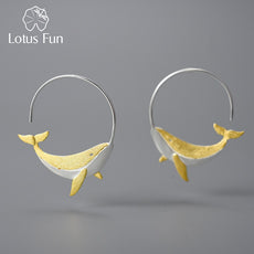 Whale Silver Hoop Earrings