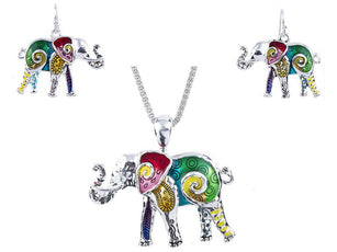 Jewelry Set - Elephant Necklace And Earrings Set