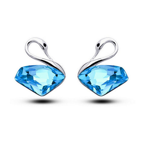 Linear - Get A Pair Of Crystal Swan Matching Earrings For $7.95!